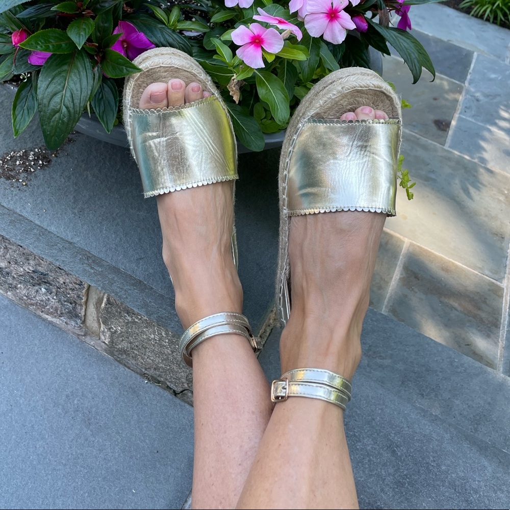 ASOS South Beach Gold Platform Espadrilles Sandals